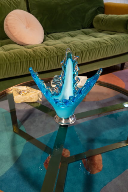 light blue centerpiece