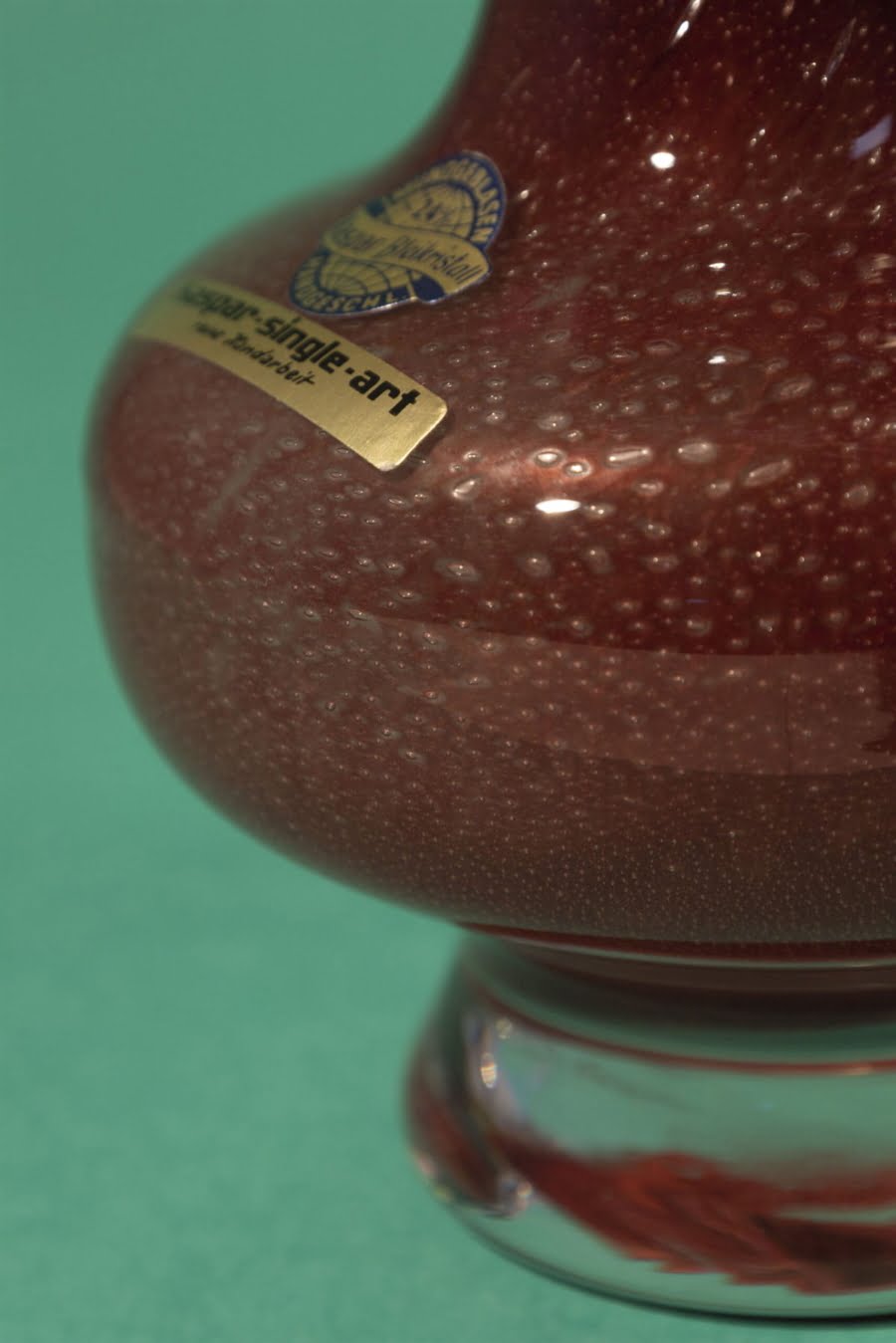 Vintage burgundy vase 80s by Kaspar Single Art - Image 6