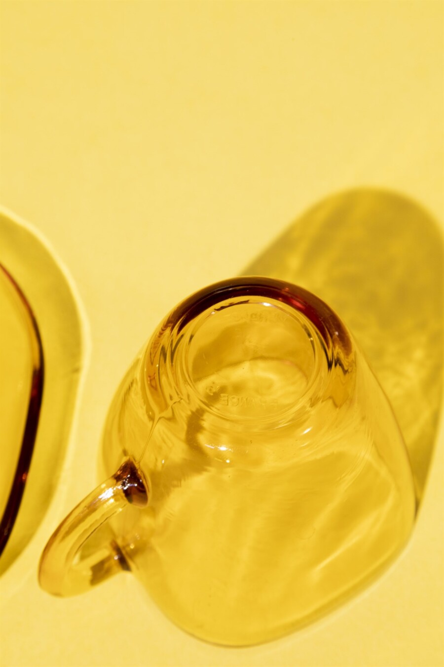 Vintage French amber glass coffee set 60s