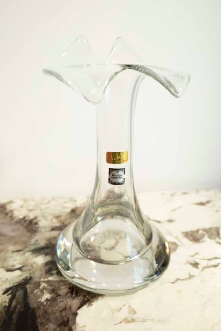 Vintage collared art glass vase