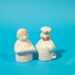 Vintage porcelain salt and pepper shakers
