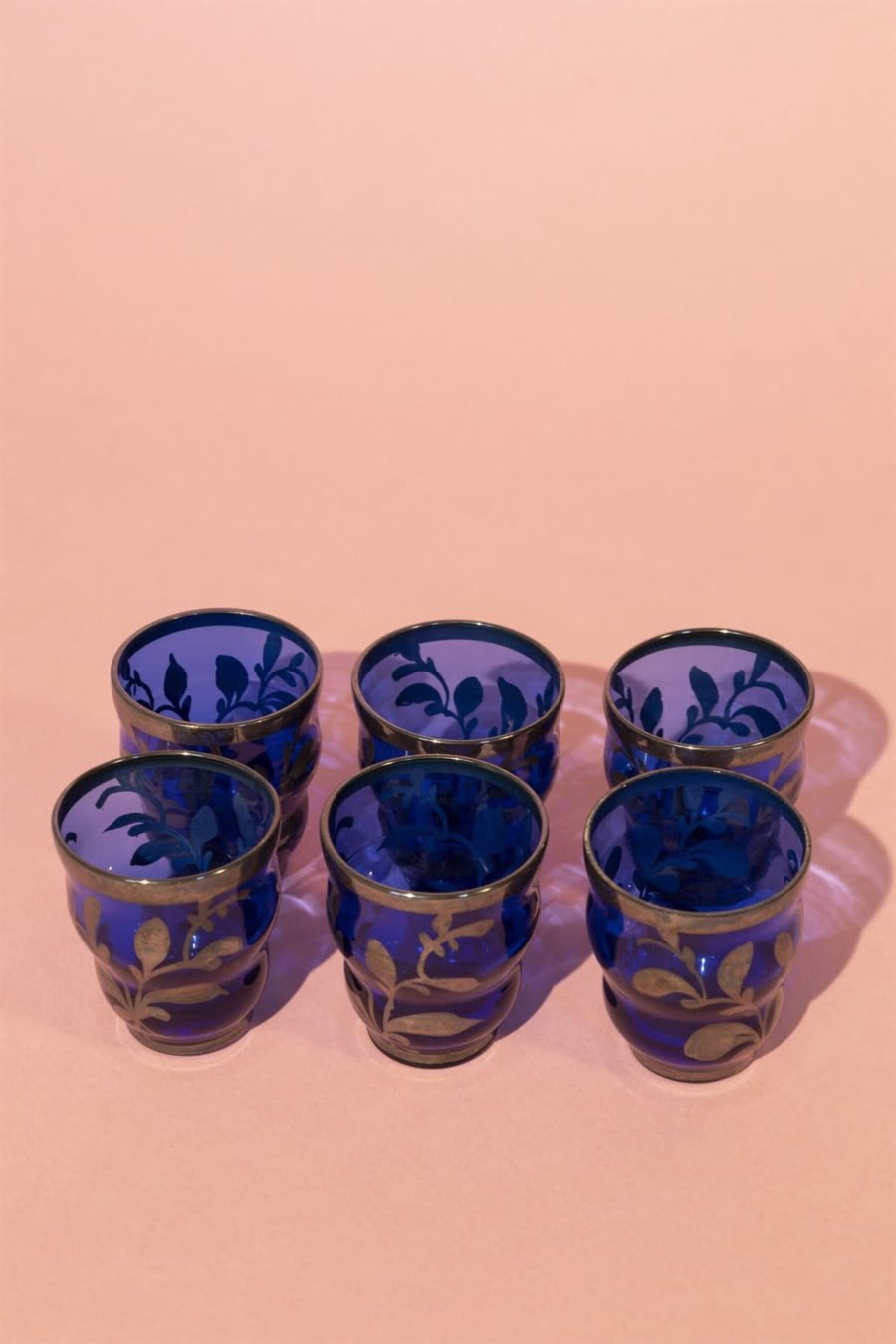 Bohemian glass decanter set with glasses