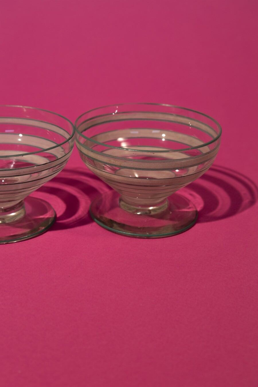 Striped dessert glasses set of three