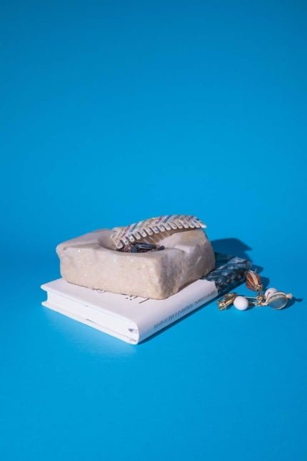 mid-century alabaster catch-all