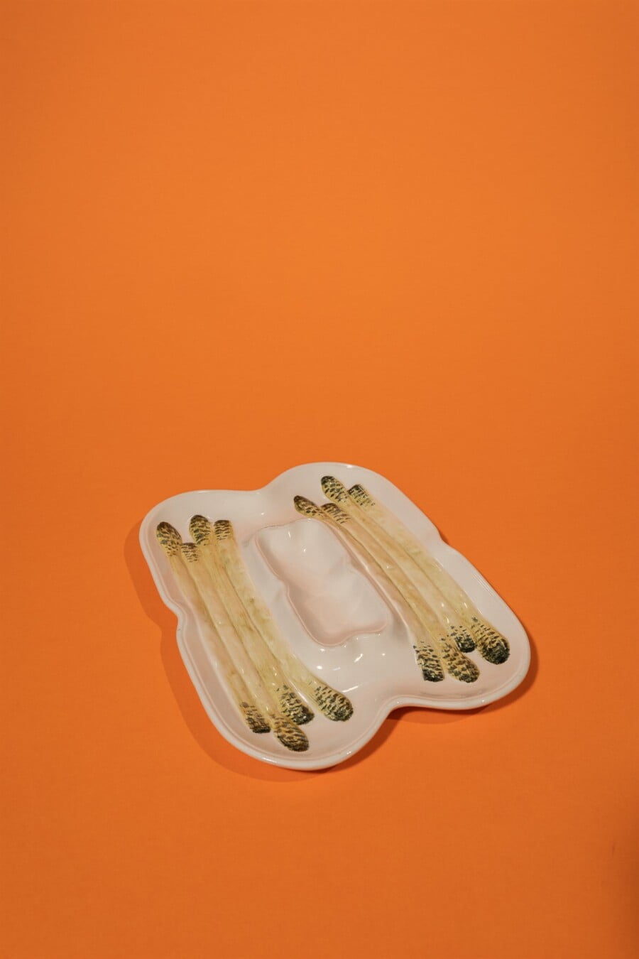 Italian asparagus porcelain plater