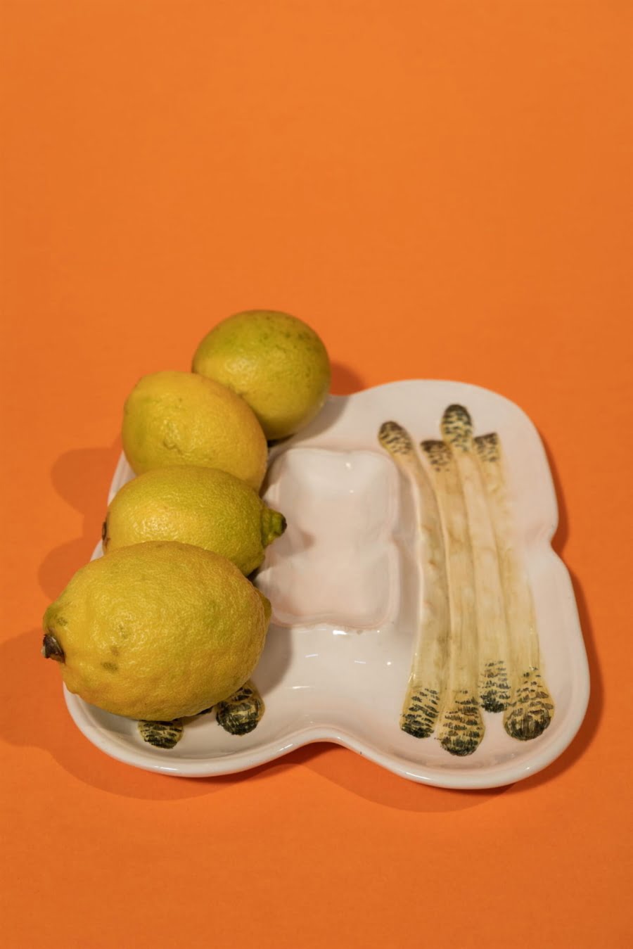 Italian asparagus porcelain plater