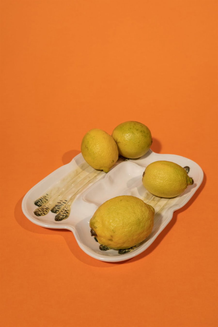 Italian asparagus porcelain plater