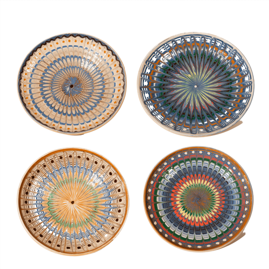 set of four artisanal plates