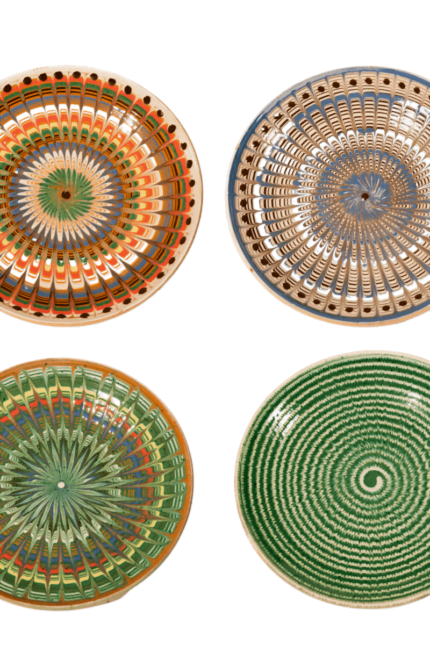 set of four artisanal plates
