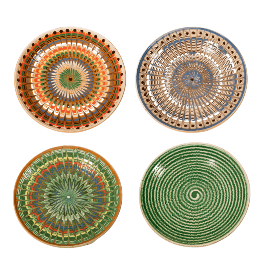 set of four artisanal plates set of four artisanal plates