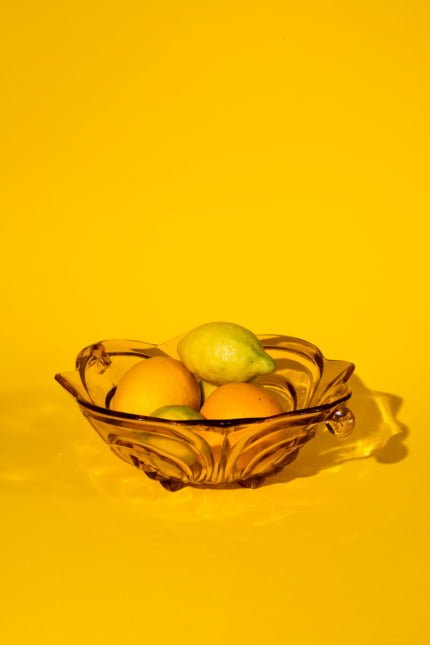 Art deco fruit bowl in pink pressed glass, attributed to Walther & Söhne