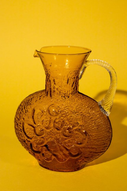 Amber glass vintage pitcher, attributed to Stelvia Glass Italy