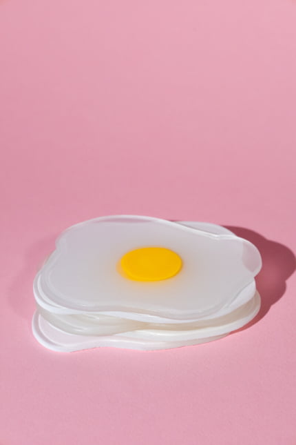 squiggle egg glass coaster set