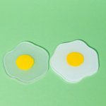 home 74 fried egg glass coaster set of two