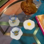 round egg glass coaster set of six