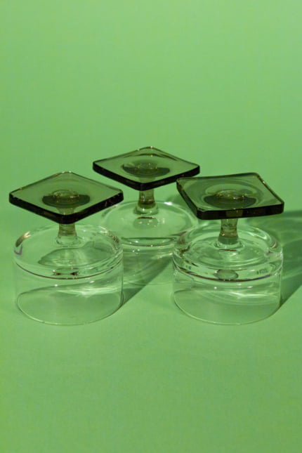 Set of three Rosenthal crystal attributed champagne_dessert glasses