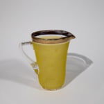 Vintage yellow textured glass carafe