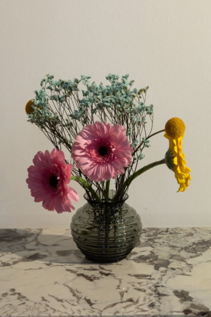 Art deco smokey grey Felicitas vase, attributed to Richard Lauke