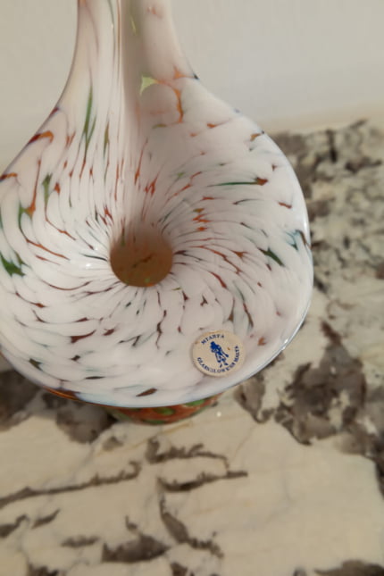 Vintage ‘Jack-in-the-pulpit’ speckled vase, by MTARFA Glassworks
