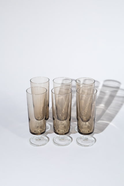 smokey grey champagne glasses