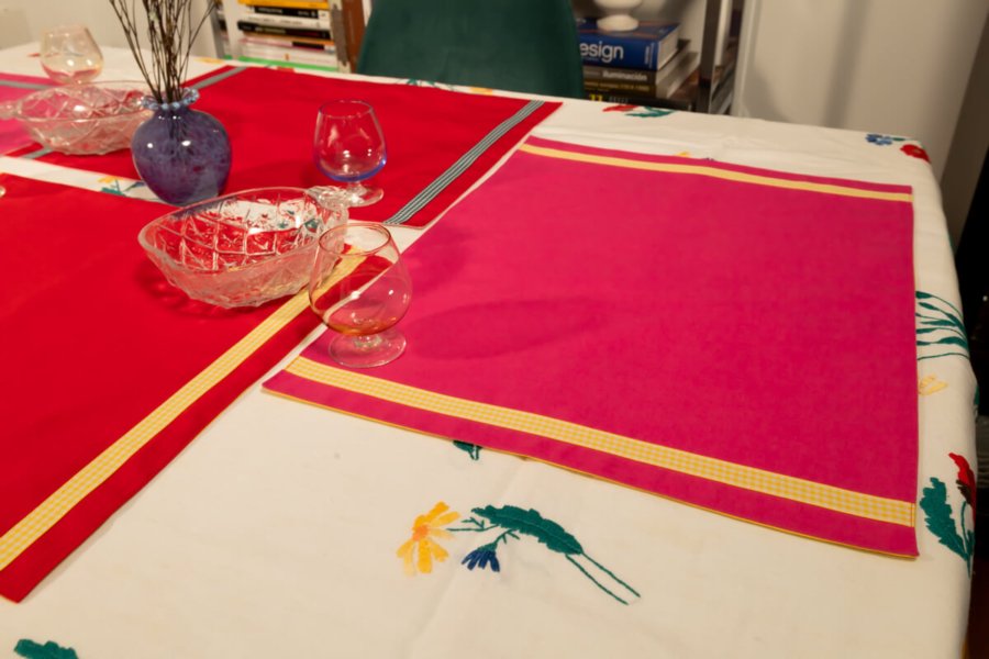 pink colour block placemat pink colour block placemat