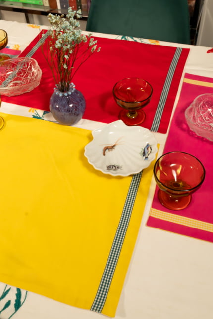yellow colour block placemat