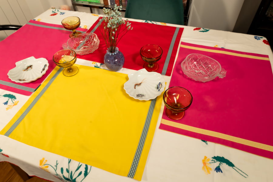 yellow colour block placemat