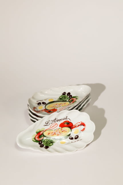 vintage shell dishes set