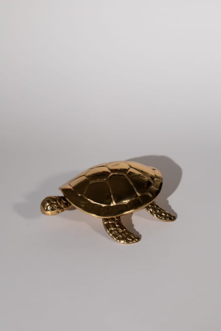 Vintage brass turtle box