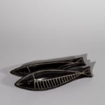 sgraffito pottery fish dishes