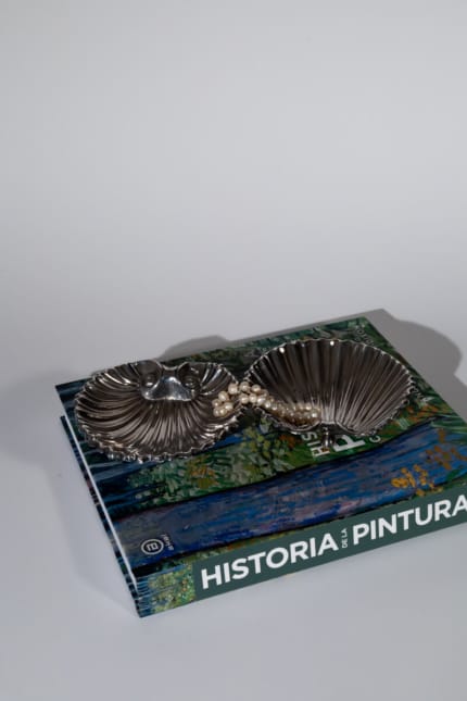 vintage silver shell dish