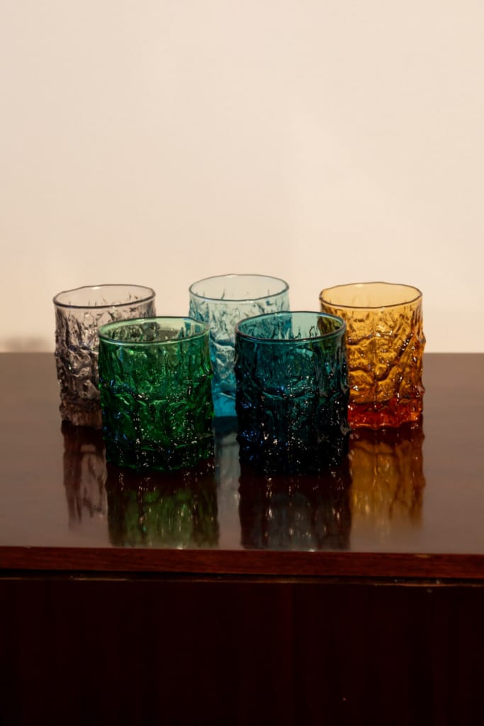 Textured bark tumblers by Geoffrey Baxter