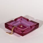 Mid-century pink art glass catch-all