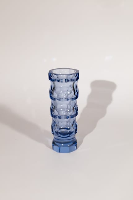 faceted crystal vase