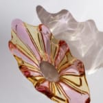 Vintage striped Bohemian glass bowl