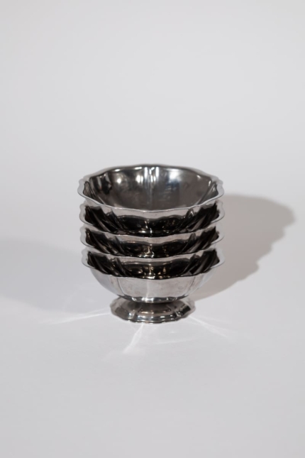 Vintage adorned silver coupes