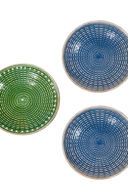 SET #17 Artisanal ceramic hand painted plates set of three