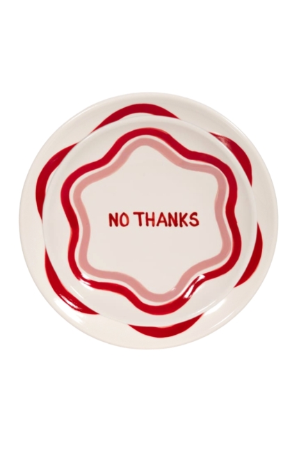 Set 2 No thanks x Unimpressed dinner plate